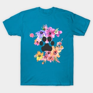 Cat Paws and Flowers T-Shirt